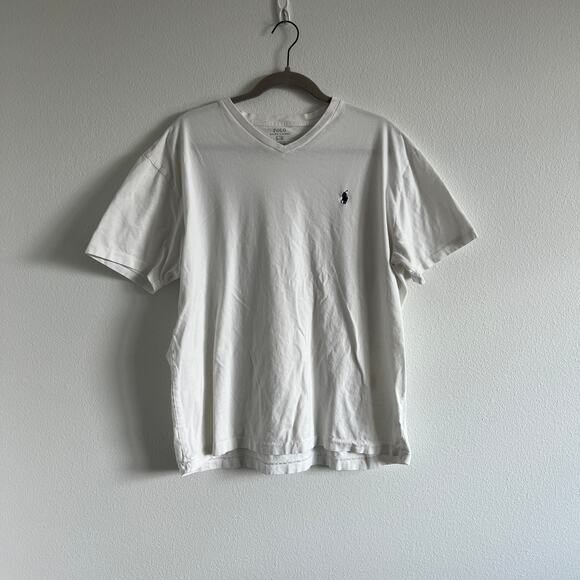 Polo Ralph Lauren Other - Polo Ralph Lauren White V-Neck T-Shirt L Summer Prep Coastal Elevated Casual